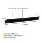StarTech.com 1U Brush Strip Cable Management Panel, Steel