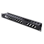 StarTech.com 1U Horizontal Cable Management Finger Duct with Cover - 19" Rack Wire Raceway Panel
