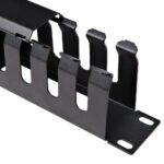 StarTech.com 1U Horizontal Cable Management Finger Duct with Cover - 19" Rack Wire Raceway Panel
