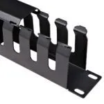 StarTech.com 1U Horizontal Cable Management Finger Duct with Cover - 19" Rack Wire Raceway Panel