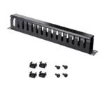 StarTech.com 1U Horizontal Cable Management Finger Duct with Cover - 19" Rack Wire Raceway Panel