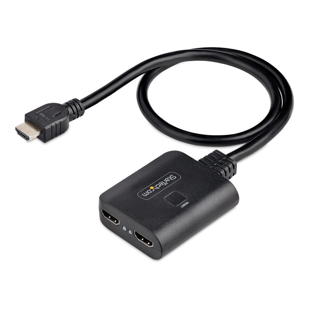 StarTech.com 2-Port HDMI 2.0 Splitter 4K 60Hz 1x2 HDR/HDCP 20in Cable