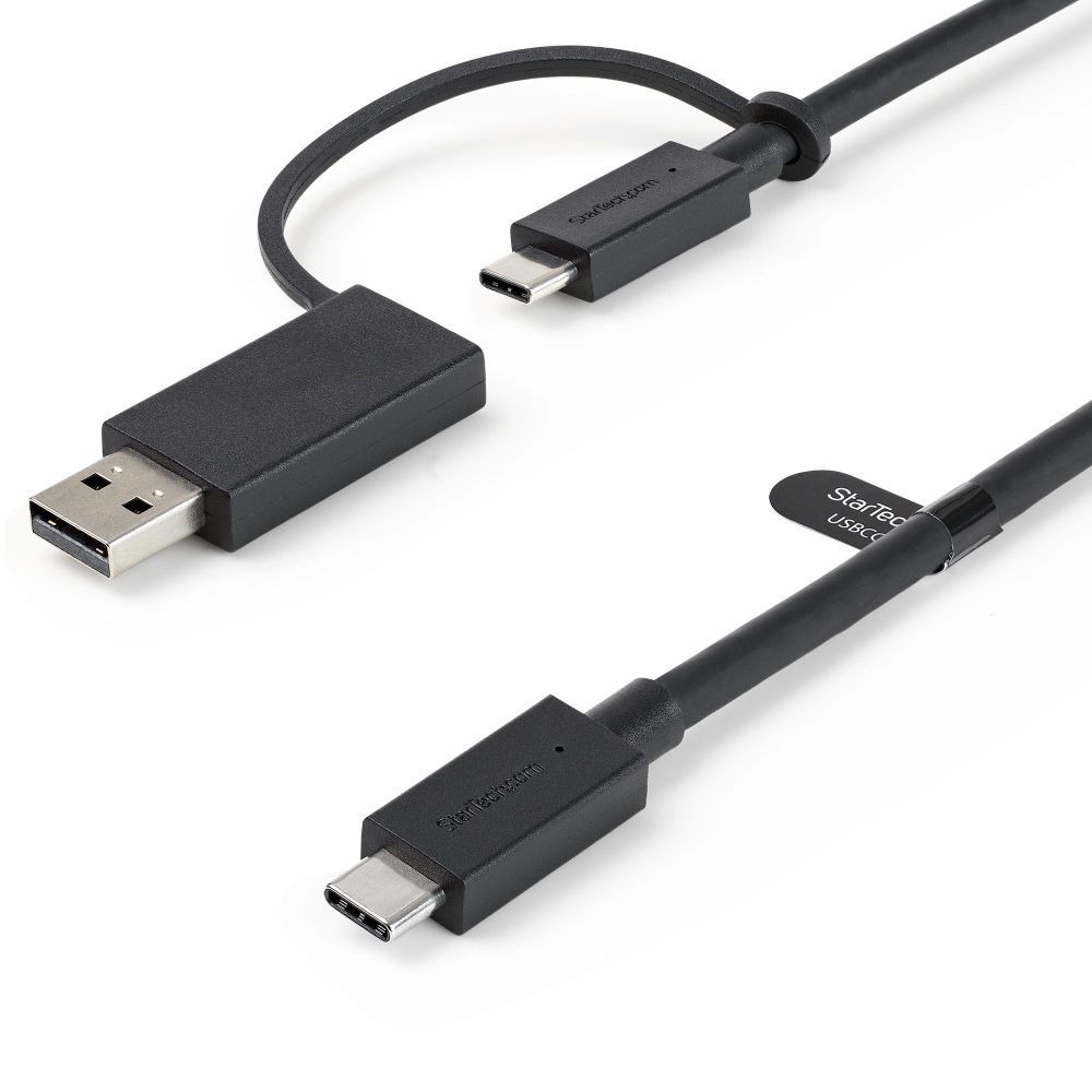 StarTech.com 3ft Hybrid USB-C Cable with USB-A Adapter - 10Gbps/100W PD