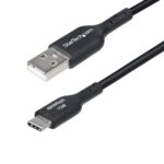 StarTech.com 3ft USB-A to USB-C Cable, 3A, USB 2.0, Black