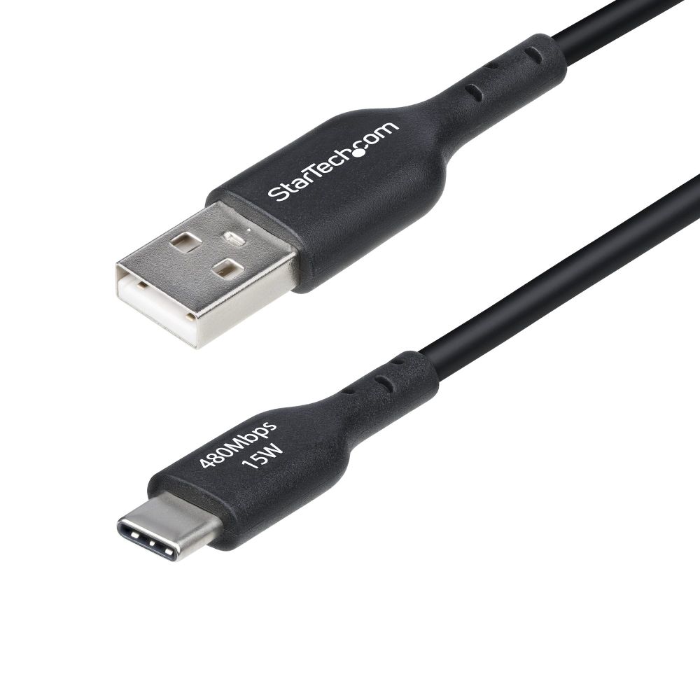 StarTech.com 3ft USB-A to USB-C Cable, 3A, USB 2.0, Black