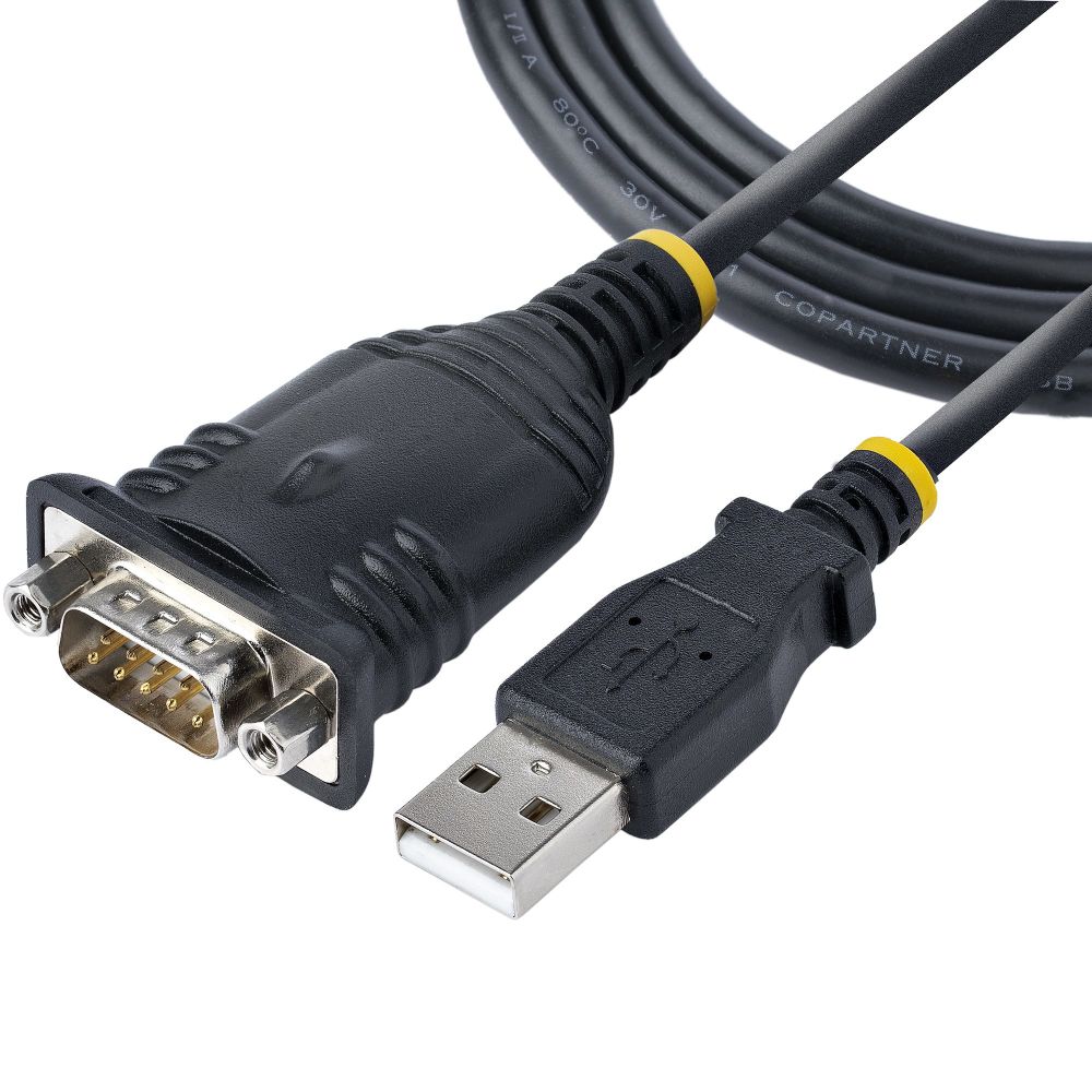 StarTech.com 3ft USB to Serial Cable, DB9 Male RS232 to USB Converter, Prolific IC