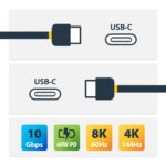 StarTech.com 3m Active USB-C Cable, 10Gbps, 60W PD, 8K 60Hz DP 1.4 Alt Mode