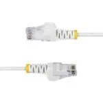 StarTech.com 3m White Slim CAT6 Ethernet Cable, 100W PoE, UTP, 28AWG, Snagless
