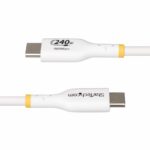 StarTech.com 4m White USB-C Cable, 240W PD EPR, USB 2.0