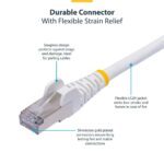 StarTech.com 50cm White CAT8 Ethernet Cable, S/FTP, 2000MHz, 100W PoE++
