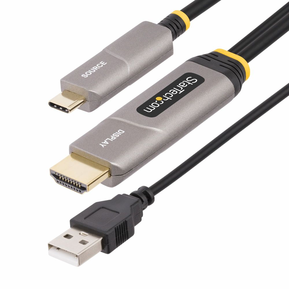StarTech.com 50ft USB-C to HDMI 2.0 Active Optical Cable, 4K 60Hz, CL3