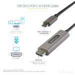 StarTech.com 5m USB-C to HDMI 2.0b Cable - 4K 60Hz HDR10