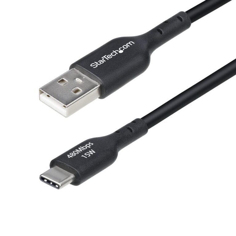 StarTech.com 6in USB-A to USB-C Cable, 3A, USB 2.0, Black