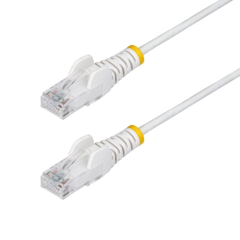 StarTech.com 7m White Slim CAT6 Ethernet Cable, 100W PoE, UTP, 28AWG