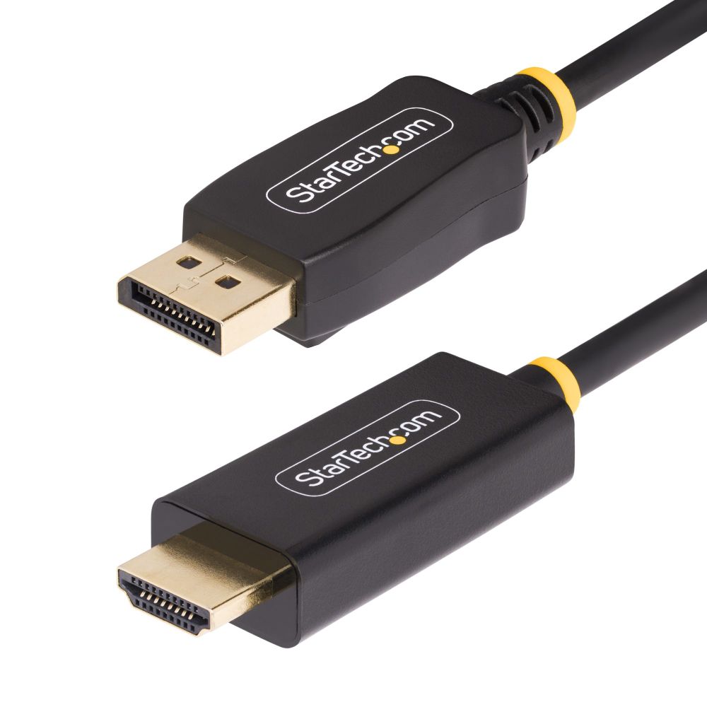 StarTech.com DP to HDMI 2.0b Active Adapter Cable, 4K 60Hz HDR, 2m