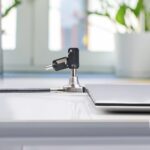 StarTech.com Slim Lock Noble Wedge Slot, 5ft (1.5m) Cut-Resistant Steel Cable, Keyed