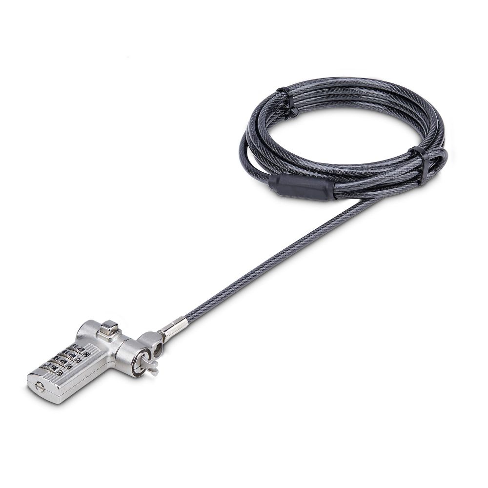 StarTech.com Universal Laptop Cable Lock 6.6ft, Keyless Combination, Noble Wedge/Nano/K-Slot