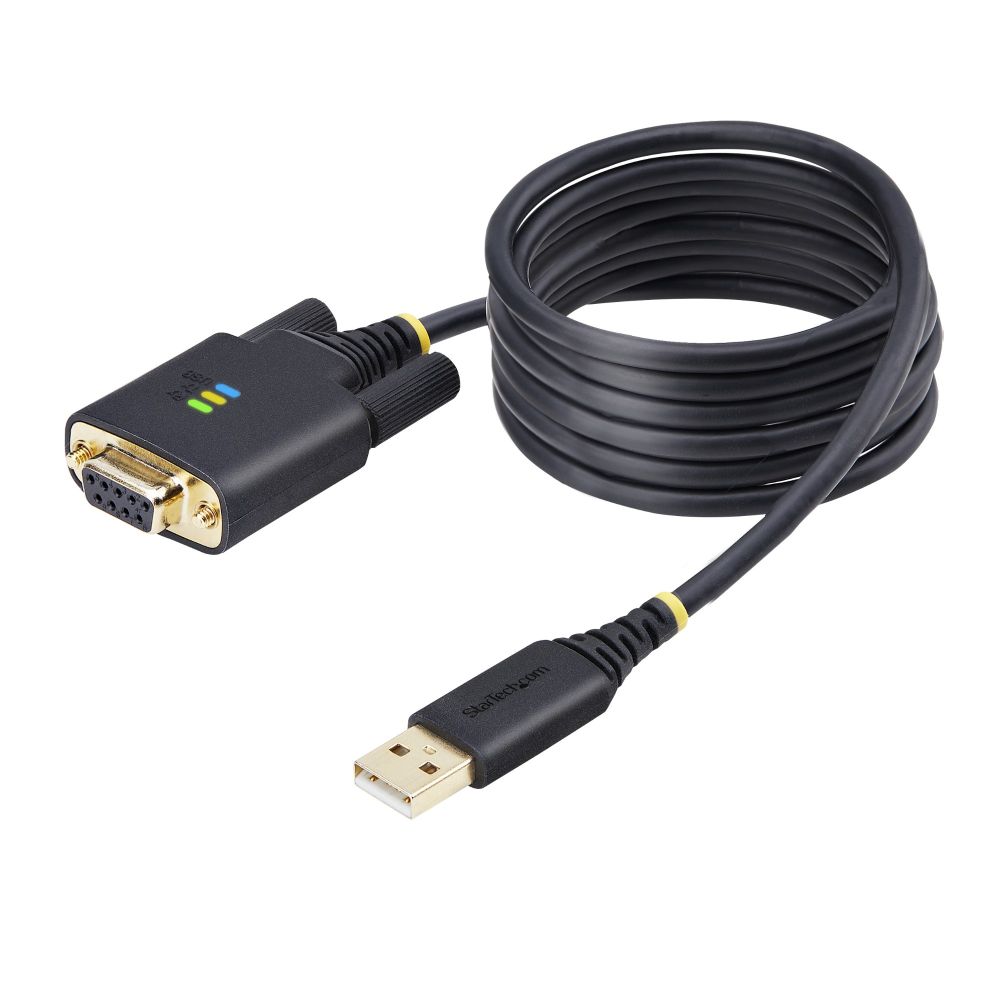 StarTech.com USB to Null Modem Serial Adapter, FTDI, USB-A to DB9 RS232, Windows/macOS/Linux