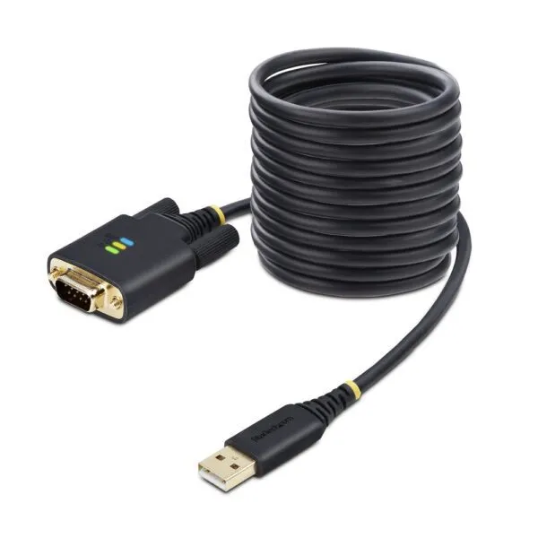 StarTech.com USB to Serial Adapter Cable, 3m, COM Retention, FTDI, RS232, Windows/macOS/Linux