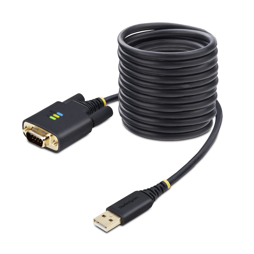 StarTech.com USB to Serial Adapter Cable, 3m, COM Retention, FTDI, RS232, Windows/macOS/Linux
