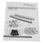 StarTech.com Vertical Cable Organizer with D-Ring Hooks, 0U - 6 ft