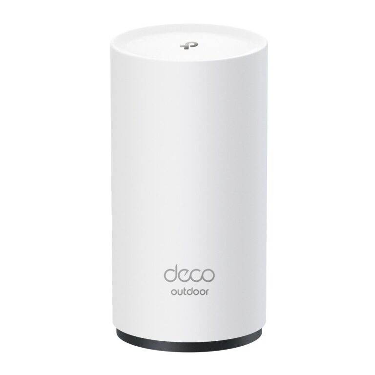 TP-Link Deco BE25-Outdoor white cylindrical outdoor Wi-Fi 7 mesh unit