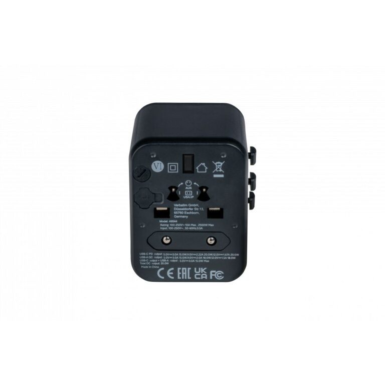Verbatim 49544 Universal Power Plug Adapter - Black
