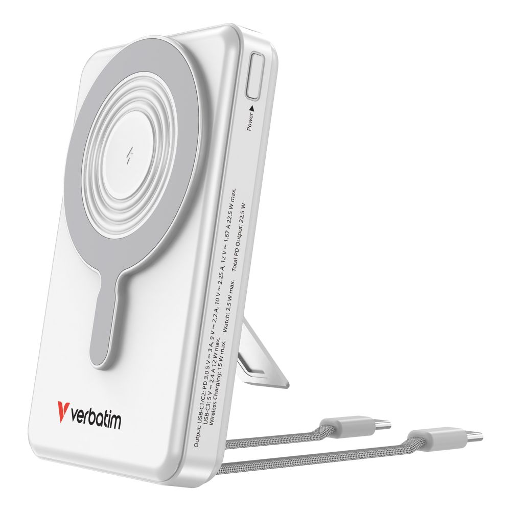 Verbatim Charge'n'Go 2C Display Power Bank 10000 mAh Silver