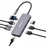 Verbatim CMH-09 USB-C Silver 10Gbit/s