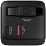 Verbatim GaN 65W 2-Port Retractable Cable Charger with US/EU/UK Adapters