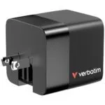 Verbatim GaN 65W 2-Port Retractable Cable Charger with US/EU/UK Adapters