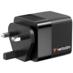 Verbatim GaN 65W 2-Port Retractable Cable Charger with US/EU/UK Adapters