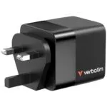 Verbatim GaN 65W 2-Port Retractable Cable Charger with US/EU/UK Adapters