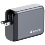 Verbatim GNC-100 GaN 100W Charger - 2x USB-C PD 100W, 1x USB-C PD 65W, 1x USB-A QC 3.0 (EU/UK/US)