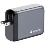 Verbatim GNC-100 GaN 100W Charger - 2x USB-C PD 100W, 1x USB-C PD 65W, 1x USB-A QC 3.0 (EU/UK/US)