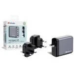 Verbatim GNC-140 GaN Charger 140W USB-C PD 140W / 20W / USB-A QC 3.0 EU/UK/US