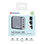 Verbatim GNC-140 GaN Charger 140W USB-C PD 140W / 20W / USB-A QC 3.0 EU/UK/US