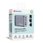 Verbatim GNC-240 GaN Charger 240W, 3x USB-C, 1x USB-A (EU/UK/US)