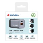 Verbatim GNC-35 GaN Charger 35W EU/UK/US
