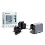 Verbatim GNC-65 GaN Charger 65W, 2x USB-C PD, 1x USB-A QC 3.0 (EU/UK/US)