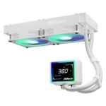 ASRock Challenger 240 AIO Liquid CPU Cooler, 240mm, White, 3" Digital Display, LGA1700/1851 & AM5/AM4