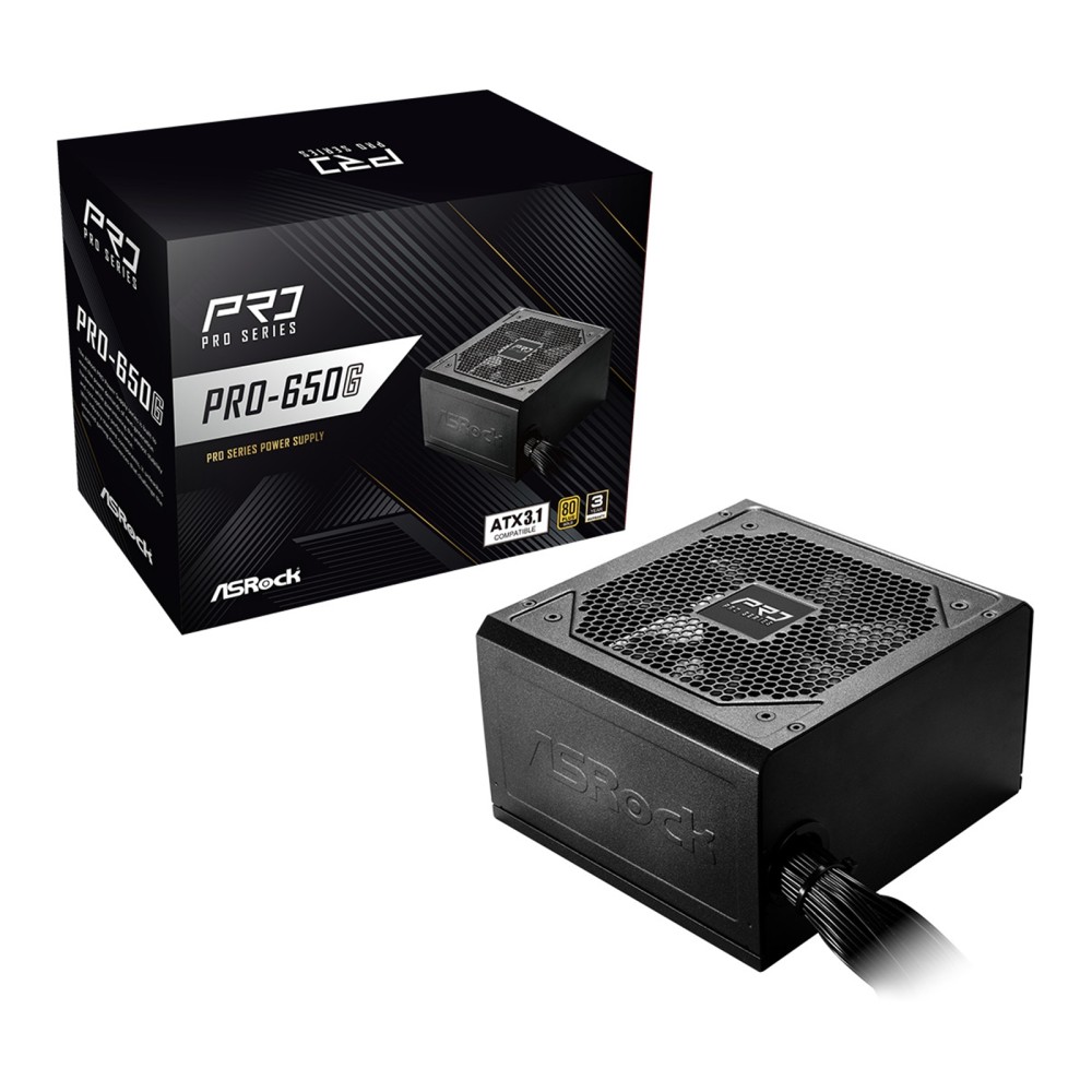 ASRock PRO-650G 650W ATX PSU, 80 Plus Gold