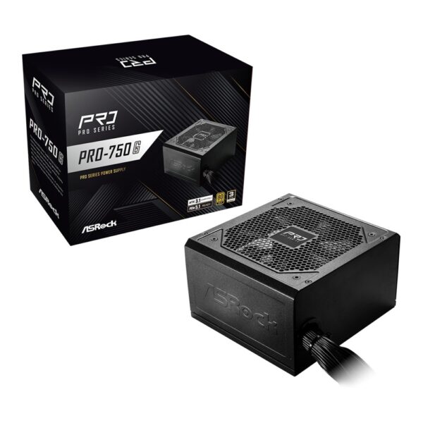 Asrock PRO-750G 750W ATX PSU, 80 Plus Gold