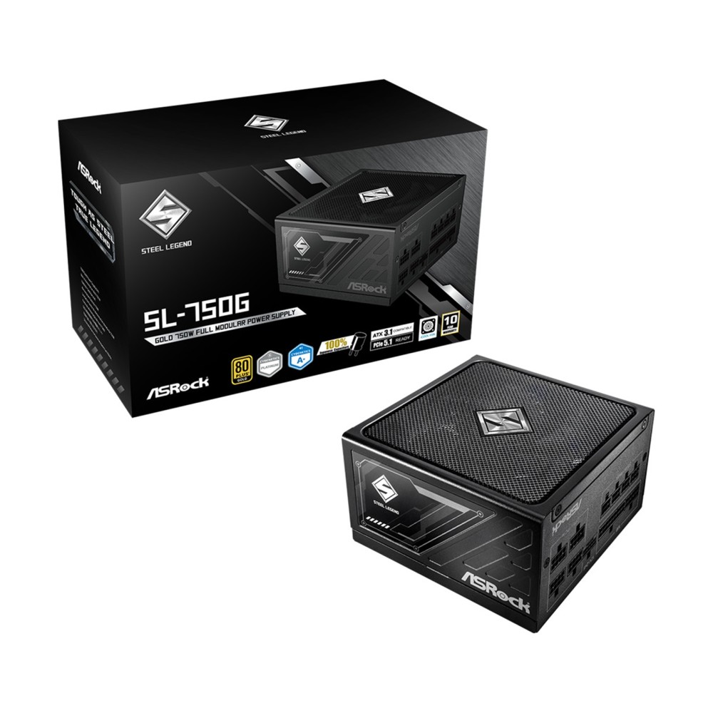 Asrock Steel Legend SL-750G 750W ATX PSU, 80 Plus Gold
