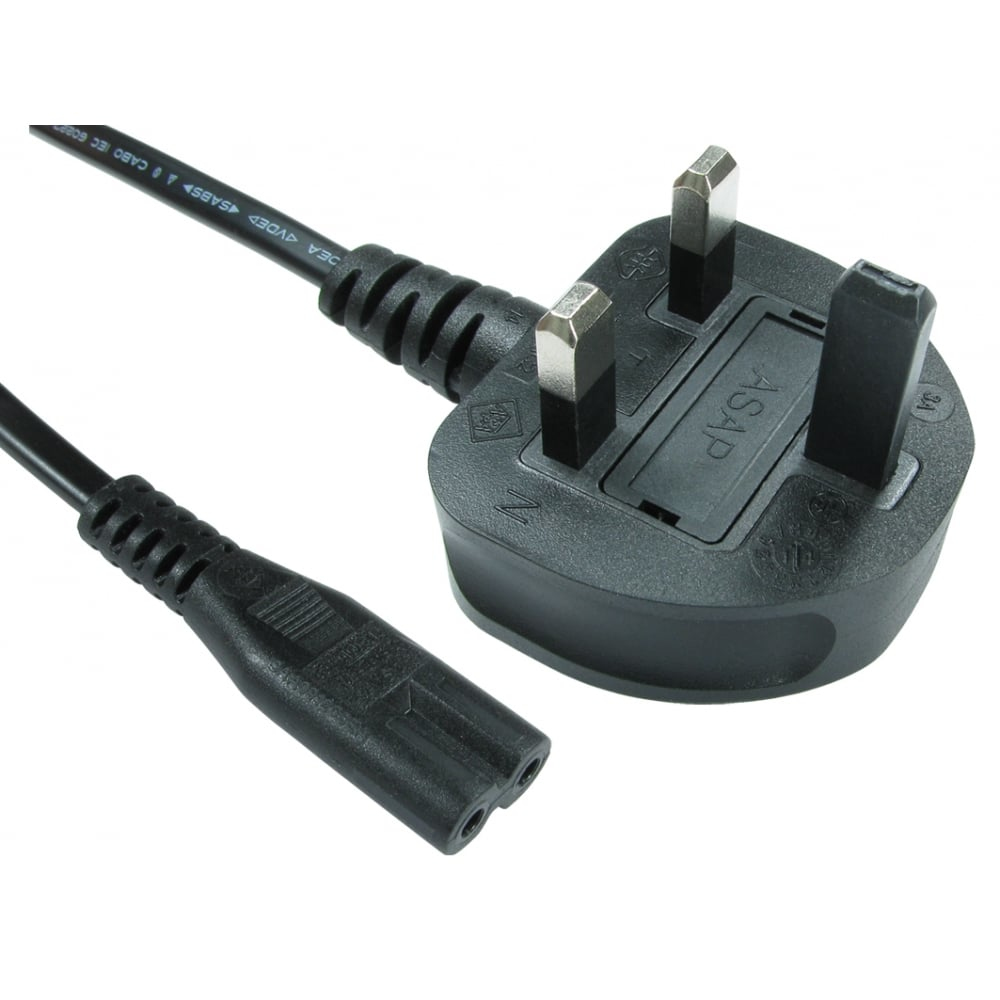 Cables Direct RB-298W 2m C7 Power Cable BS1363 Black