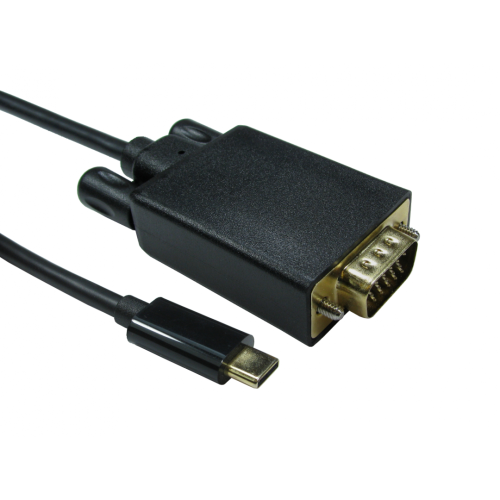 Cables Direct USB-C to VGA 2m 1080p@60Hz Black