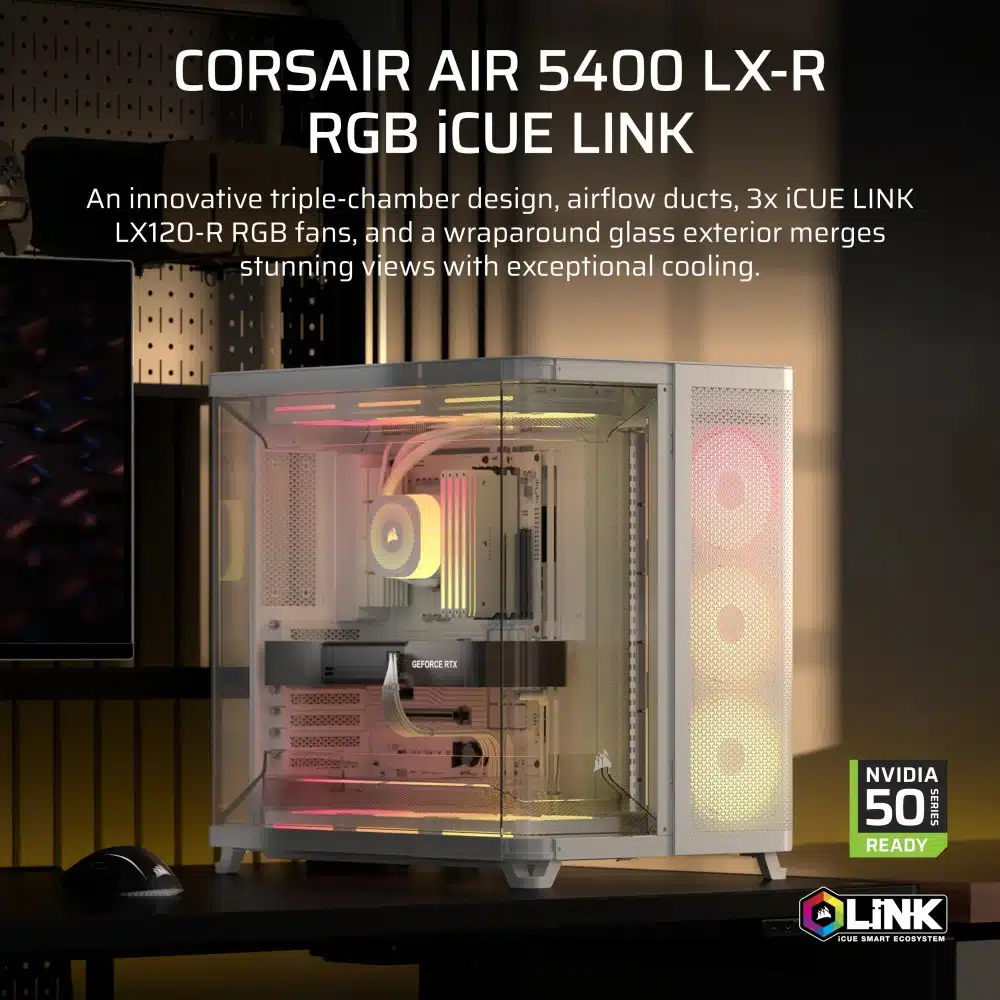 Corsair AIR 5400 LX-R RGB Case - Buy White Midi Tower