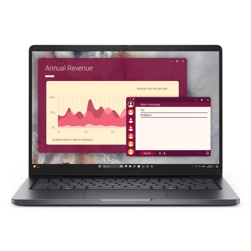 DELL Pro 14 PC14250 Laptop 14" FHD+ Core Ultra 5 225U 8GB DDR5 512GB SSD Wi-Fi 6E Win 11 Pro UK Black