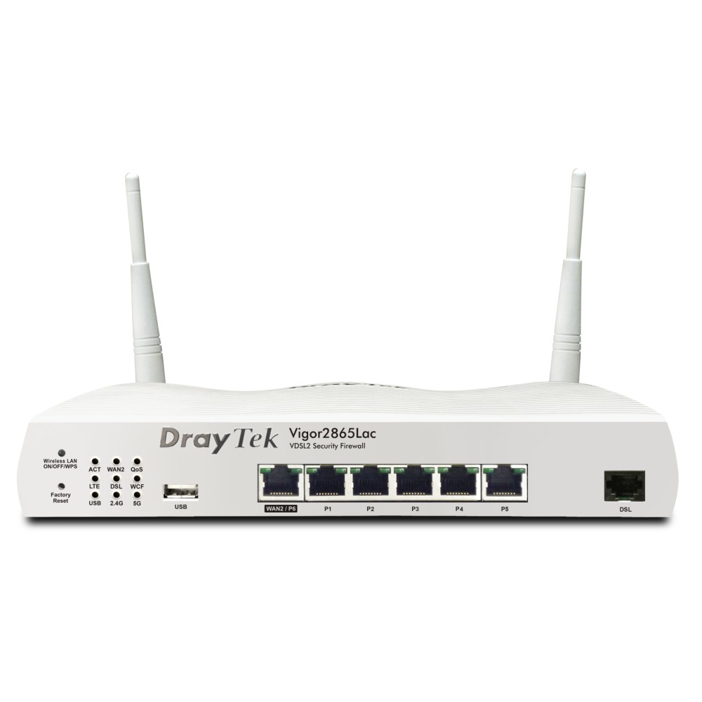 DrayTek V2865LAC 4G LTE Dual-Band Wireless Router Gigabit Ethernet Grey