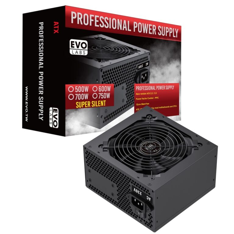 EVO LABS BR500-12BL 500W PSU, Non-Modular, 80 Plus, ATX